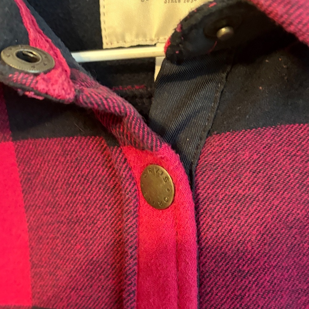 Orvis woman’s Red and Black Checkered Shirt/jacket. Shacket. Small. 💯 cotton. - Picture 4 of 9